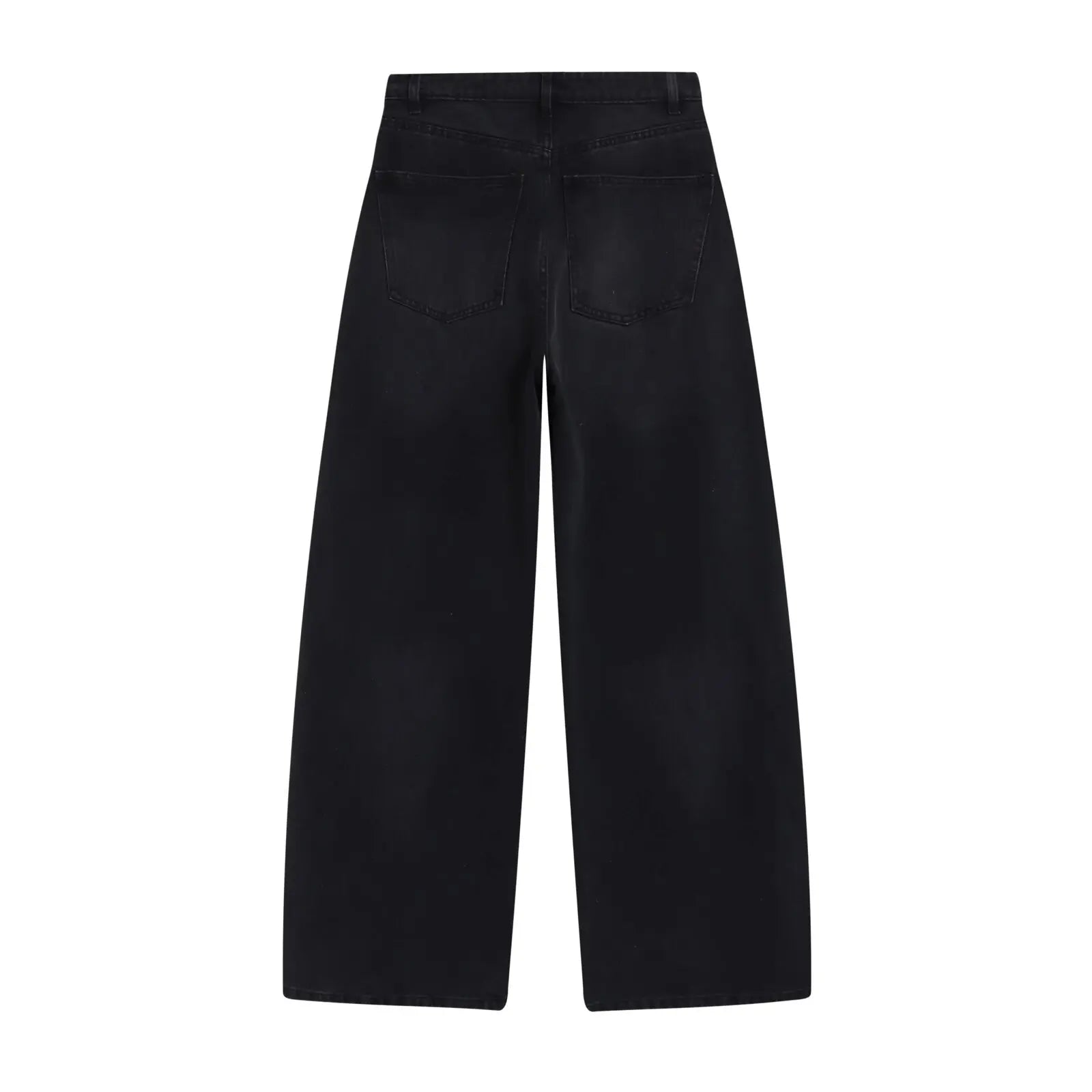 Withered Casual Rivet Embellished Mid High Waist Long Straight Leg Pants Jeans Women's Jeans Women's Denim Pants Woman Clothes