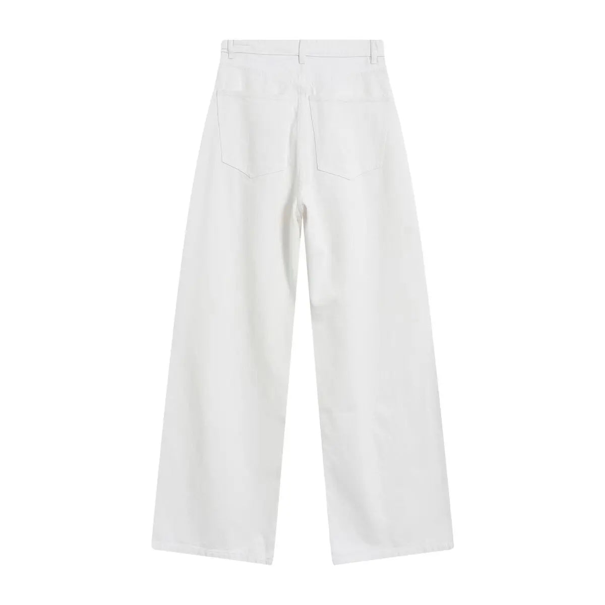 Withered Casual Rivet Embellished Mid High Waist Long Straight Leg Pants Jeans Women's Jeans Women's Denim Pants Woman Clothes
