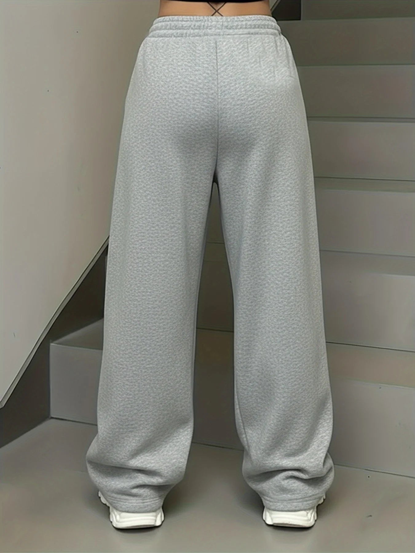 Women's Street Style Casual Sweatpants with Star Print Arrivals for Spring Fleece Loose Fit Streetwear Oversized