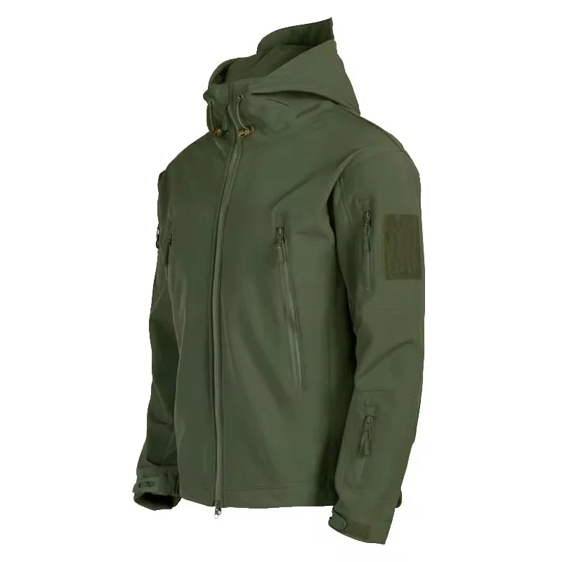 2024 New Outdoor Jackets Men Shark Skin Soft Shell Tactical Waterproof Windbreaker Jacket Mens Hooded Bomber Coats Hiking