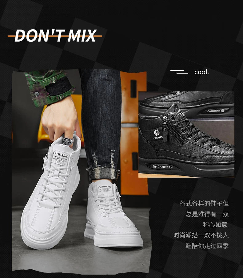 Male Sneakers High-top Loafers Skateboard Sports and Leisure Shoes for Men Men's Sneakers Non-Slip Soft and Comfortable New