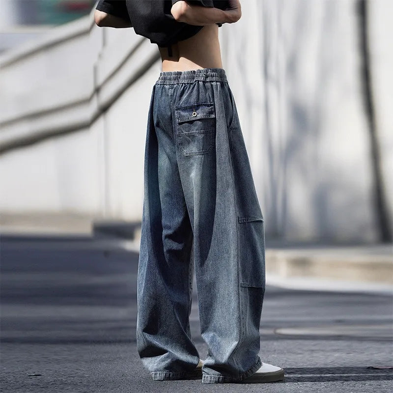 Man Pants Mens Jeans American Trendy Casual Straight Leg Workwear Trousers Loose Fit Spring Summer