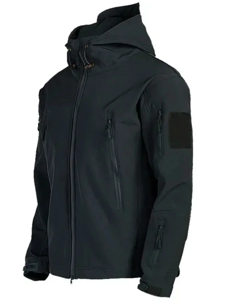 2024 New Outdoor Jackets Men Shark Skin Soft Shell Tactical Waterproof Windbreaker Jacket Mens Hooded Bomber Coats Hiking