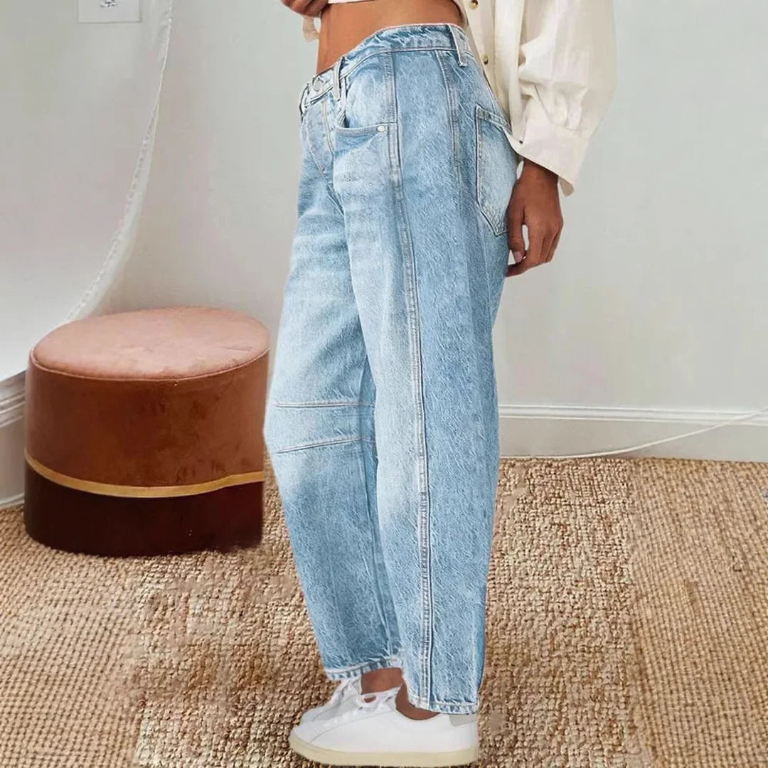 Jeans Women Denim Pants Wide Leg Long Pant Mom Y2k Loose Casual Regular Straight Trousers Elegant Splice Mid Waist Autumn Winter