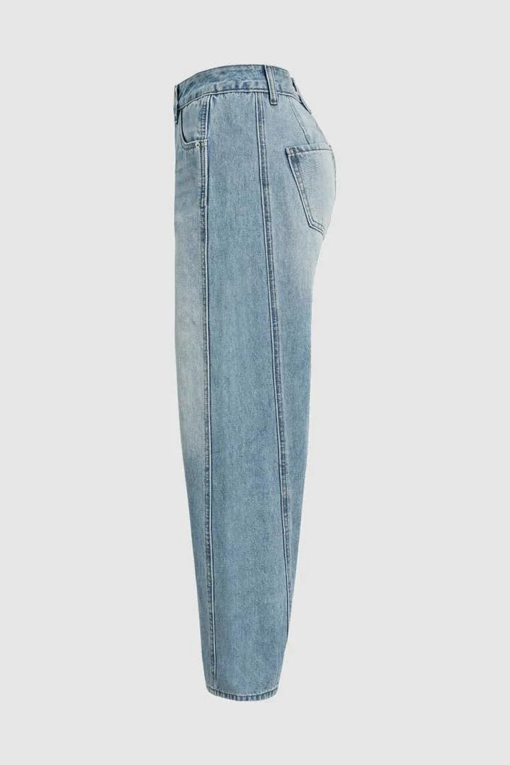 Jeans Women Denim Pants Wide Leg Long Pant Mom Y2k Loose Casual Regular Straight Trousers Elegant Splice Mid Waist Autumn Winter