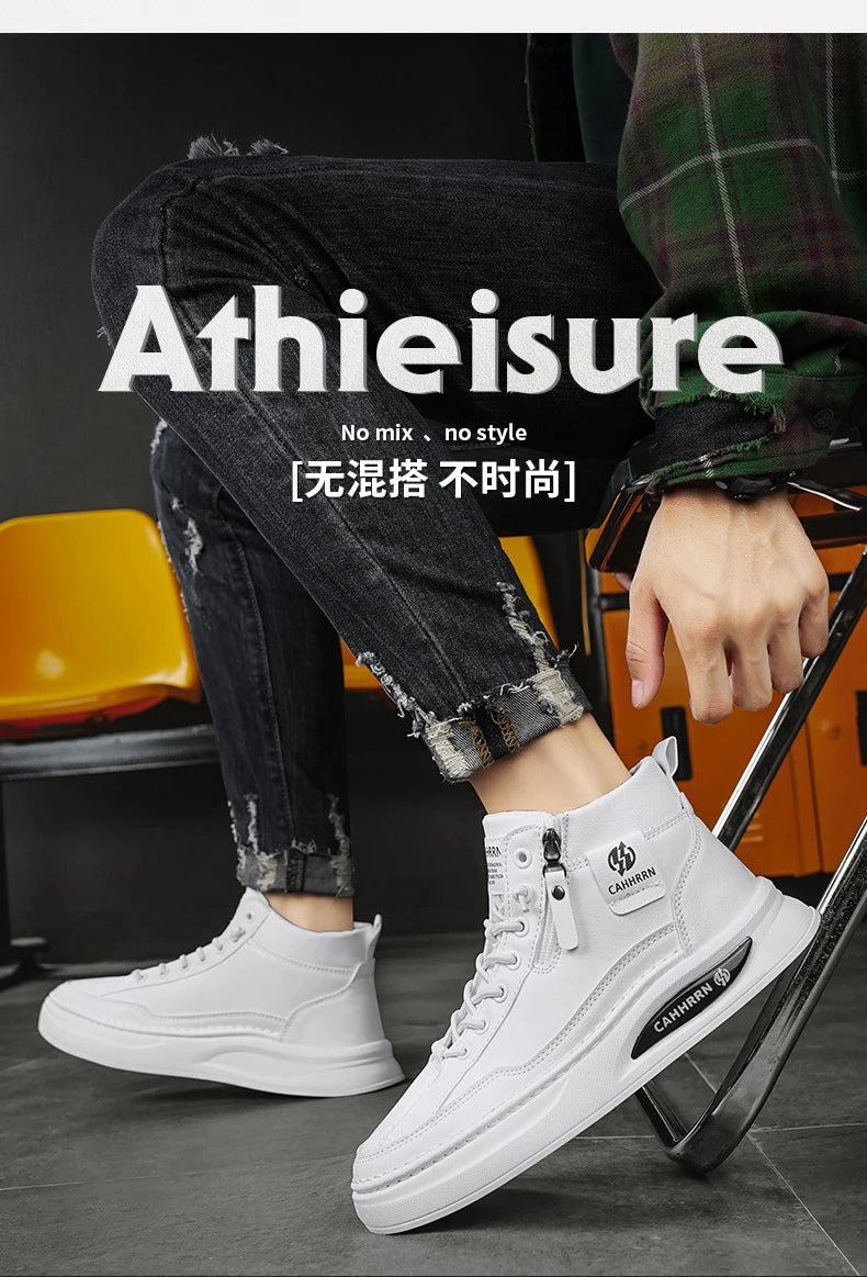 Male Sneakers High-top Loafers Skateboard Sports and Leisure Shoes for Men Men's Sneakers Non-Slip Soft and Comfortable New