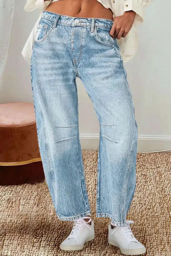 Jeans Women Denim Pants Wide Leg Long Pant Mom Y2k Loose Casual Regular Straight Trousers Elegant Splice Mid Waist Autumn Winter